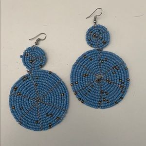 Blue Disk Earrings